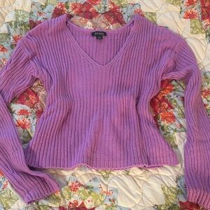 Wild Fable Lavender Knit V-Neck Top